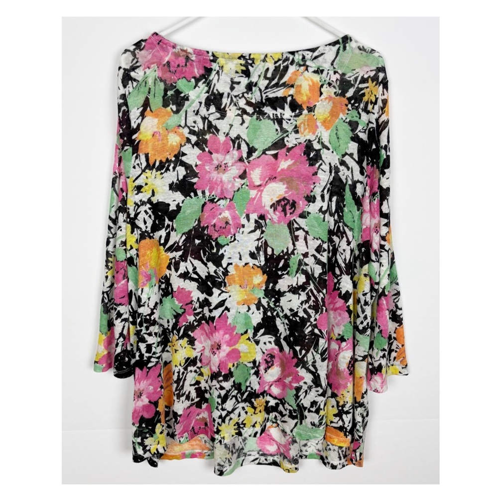 Lauren Ralph Lauren Floral Linen Top Size 1X - Picture 2 of 4